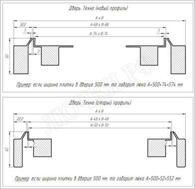 Люк-дверь под плитку Техно Противопожарный, 1 створка Люк-дверь под плитку Техно Противопожарный, 1 створка